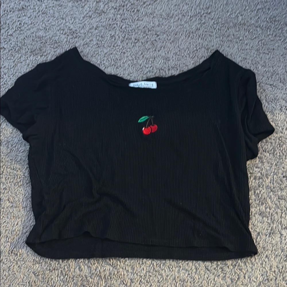 Black Cherry Embroidered Women's Top